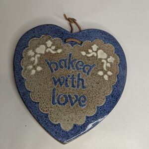 Vintage City Clay Pottery CCP Heart Baked Love Trivet Wall Hanging Salt Glaze